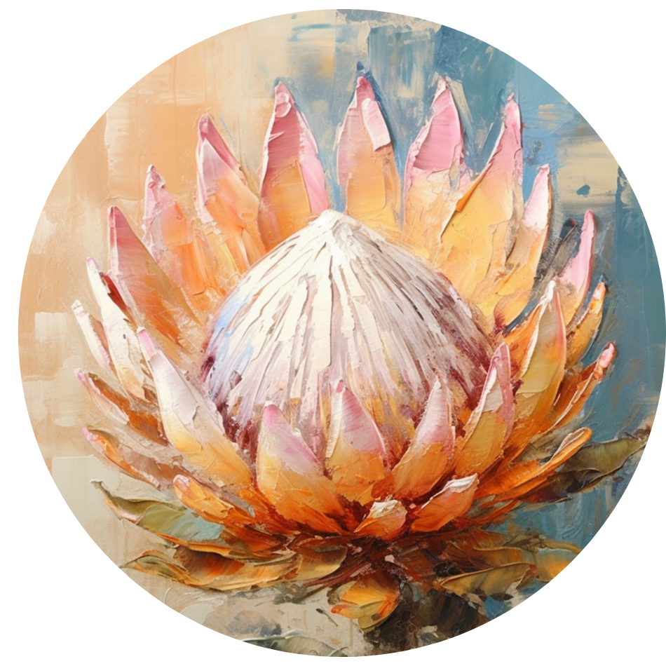 Protea - 300x300 Round Decorative Board (003)