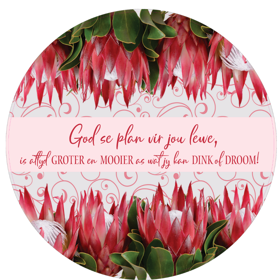 Protea - 300x300 Round Decorative Board