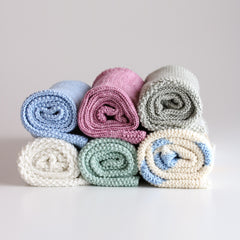 Y'Omi Knitted Bamboo Blanket - Baby Blue